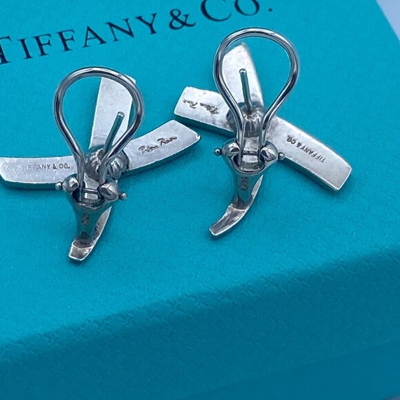 Tiffany & Co. Sterling Silver X Clip Earrings - Picture 2 of 8